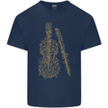 A Violin Cello Mens Cotton T-Shirt Tee Top Navy Blue