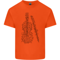 A Violin Cello Mens Cotton T-Shirt Tee Top Orange