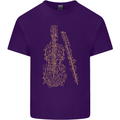 A Violin Cello Mens Cotton T-Shirt Tee Top Purple