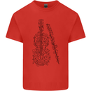 A Violin Cello Mens Cotton T-Shirt Tee Top Red