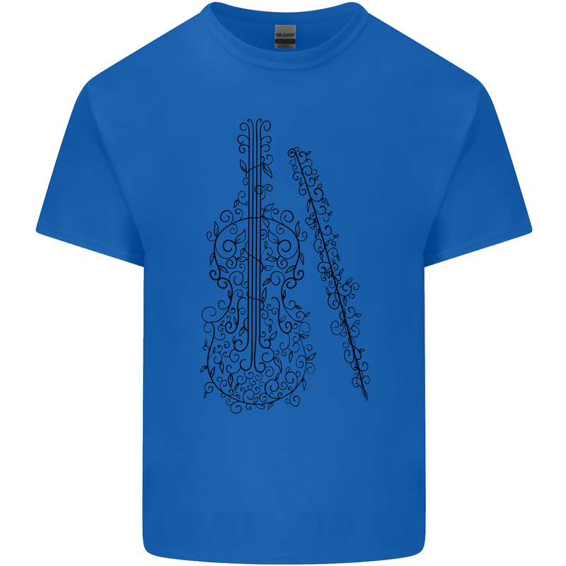 A Violin Cello Mens Cotton T-Shirt Tee Top Royal Blue