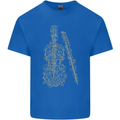 A Violin Cello Mens Cotton T-Shirt Tee Top Royal Blue