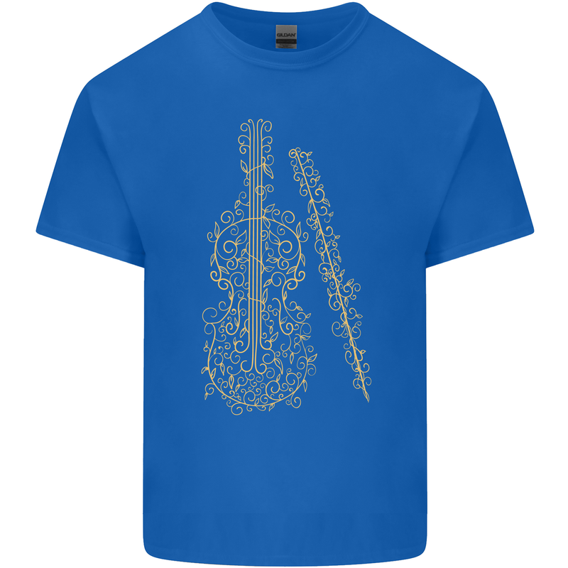 A Violin Cello Mens Cotton T-Shirt Tee Top Royal Blue