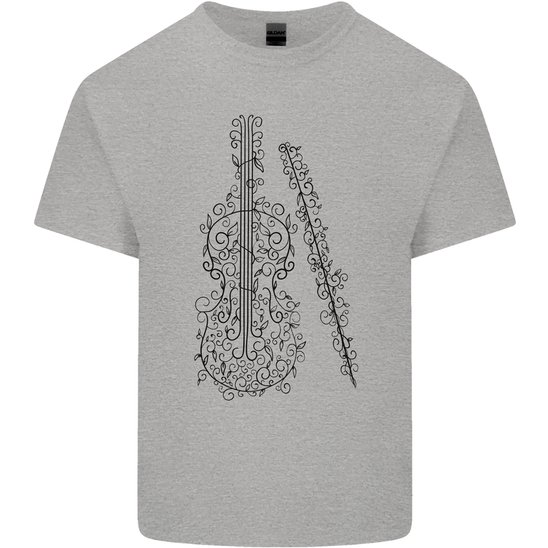 A Violin Cello Mens Cotton T-Shirt Tee Top Sports Grey