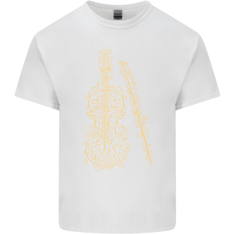 A Violin Cello Mens Cotton T-Shirt Tee Top White