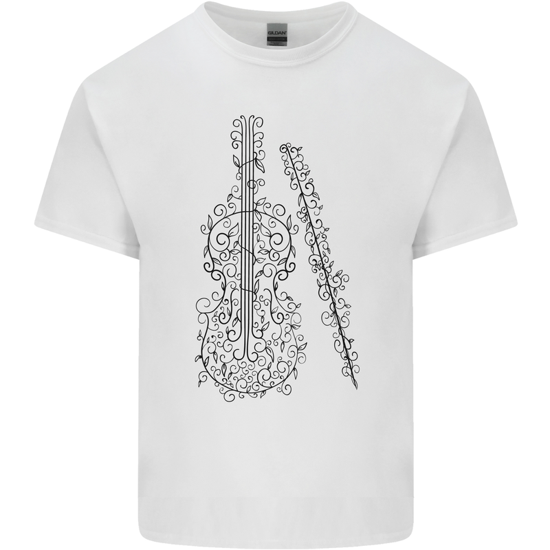 A Violin Cello Mens Cotton T-Shirt Tee Top White