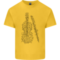 A Violin Cello Mens Cotton T-Shirt Tee Top Yellow