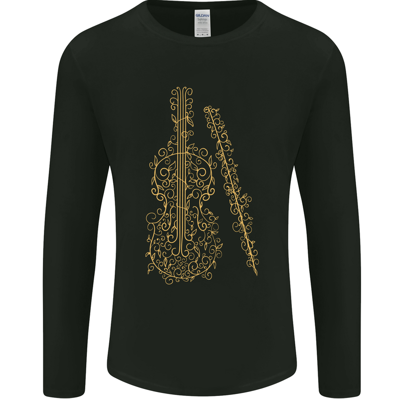 A Violin Cello Mens Long Sleeve T-Shirt Black