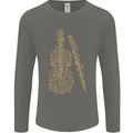 A Violin Cello Mens Long Sleeve T-Shirt Charcoal