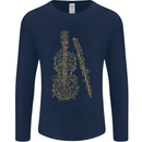 A Violin Cello Mens Long Sleeve T-Shirt Navy Blue