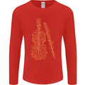 A Violin Cello Mens Long Sleeve T-Shirt Red