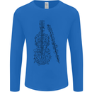 A Violin Cello Mens Long Sleeve T-Shirt Royal Blue