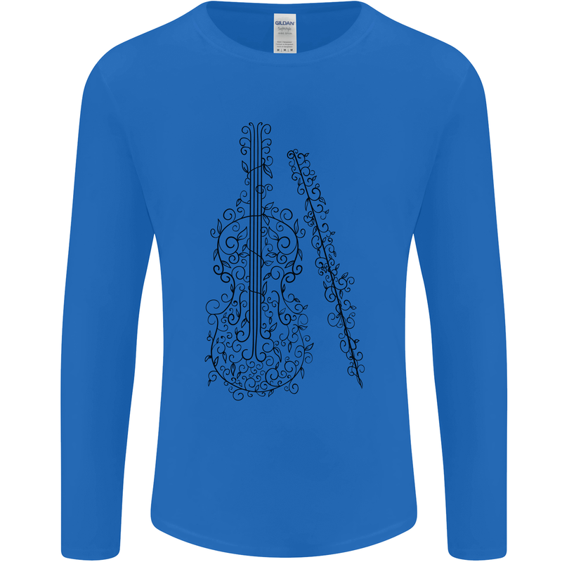 A Violin Cello Mens Long Sleeve T-Shirt Royal Blue