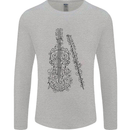 A Violin Cello Mens Long Sleeve T-Shirt Sports Grey
