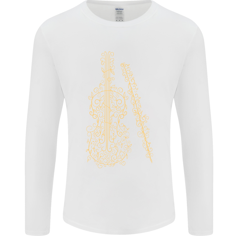 A Violin Cello Mens Long Sleeve T-Shirt White