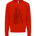 A Violin Cello Mens Sweatshirt Jumper Bright Red