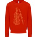 A Violin Cello Mens Sweatshirt Jumper Bright Red