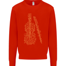 A Violin Cello Mens Sweatshirt Jumper Bright Red