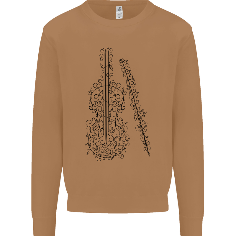 A Violin Cello Mens Sweatshirt Jumper Caramel Latte