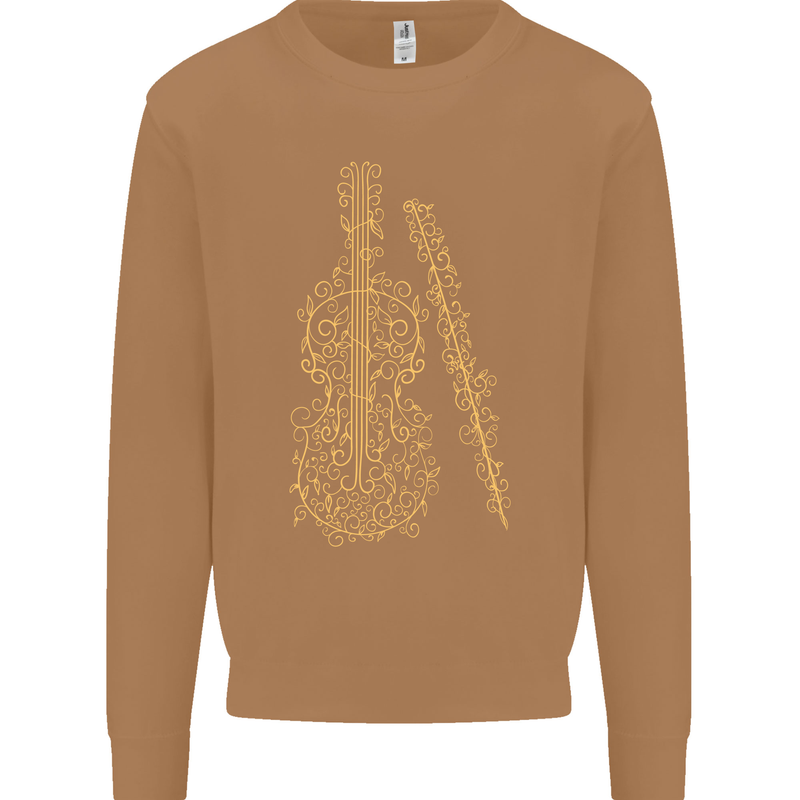 A Violin Cello Mens Sweatshirt Jumper Caramel Latte