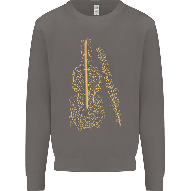 A Violin Cello Mens Sweatshirt Jumper Charcoal