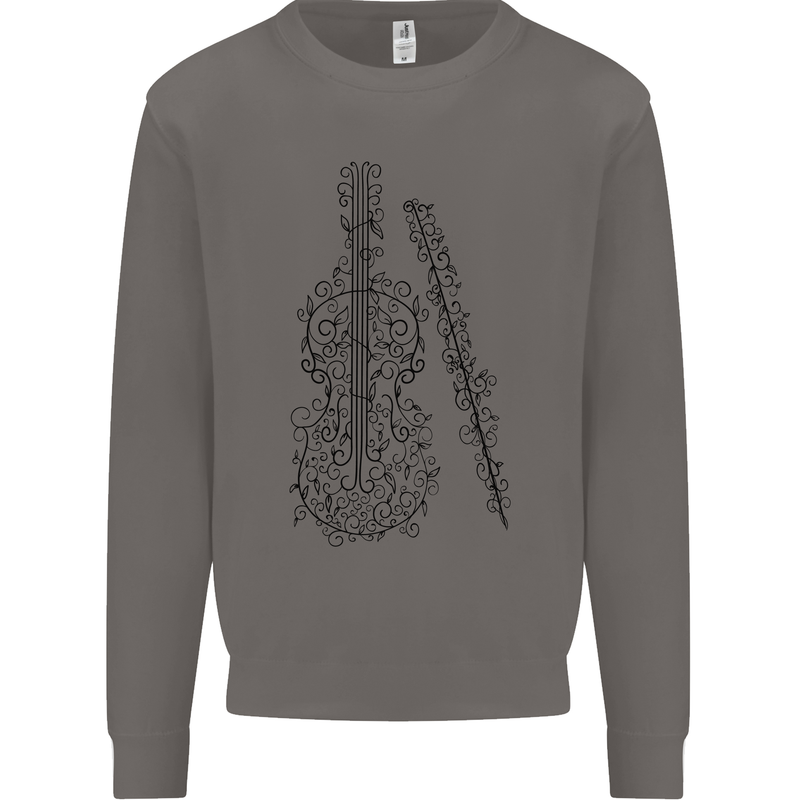 A Violin Cello Mens Sweatshirt Jumper Charcoal