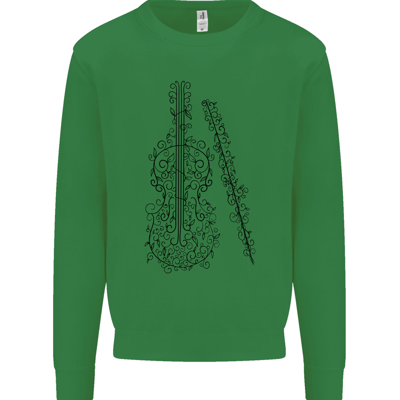 A Violin Cello Mens Sweatshirt Jumper Irish Green