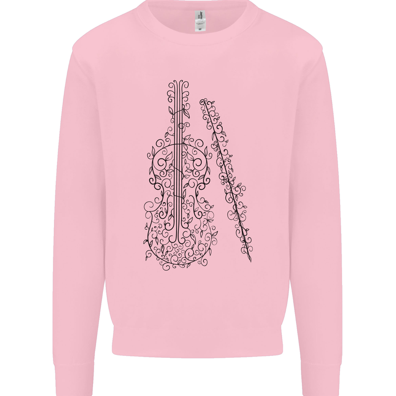 A Violin Cello Mens Sweatshirt Jumper Light Pink