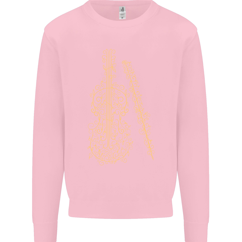 A Violin Cello Mens Sweatshirt Jumper Light Pink