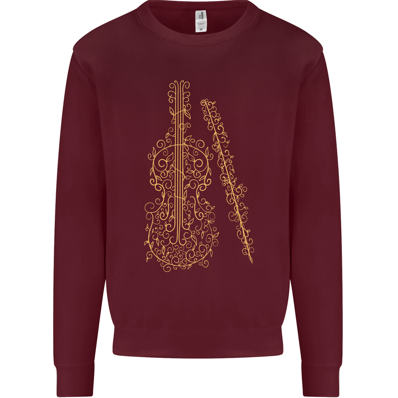 A Violin Cello Mens Sweatshirt Jumper Maroon