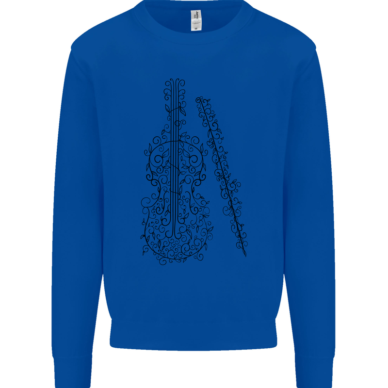 A Violin Cello Mens Sweatshirt Jumper Royal Blue