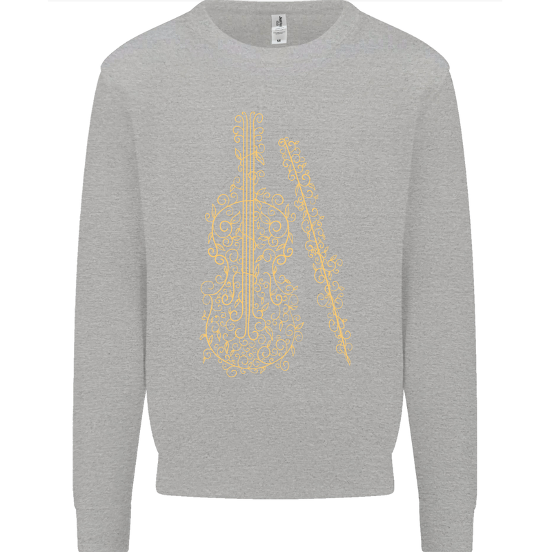 A Violin Cello Mens Sweatshirt Jumper Sports Grey