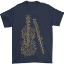 A Violin Cello Mens T-Shirt 100% Cotton Navy Blue