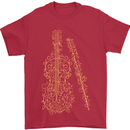 A Violin Cello Mens T-Shirt 100% Cotton Red