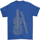 A Violin Cello Mens T-Shirt 100% Cotton Royal Blue