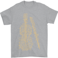 A Violin Cello Mens T-Shirt 100% Cotton Sports Grey