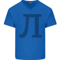 A Violin Cello Mens V-Neck Cotton T-Shirt Royal Blue