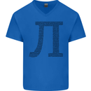 A Violin Cello Mens V-Neck Cotton T-Shirt Royal Blue