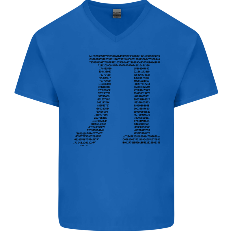 A Violin Cello Mens V-Neck Cotton T-Shirt Royal Blue