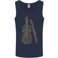 A Violin Cello Mens Vest Tank Top Navy Blue