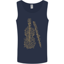 A Violin Cello Mens Vest Tank Top Navy Blue