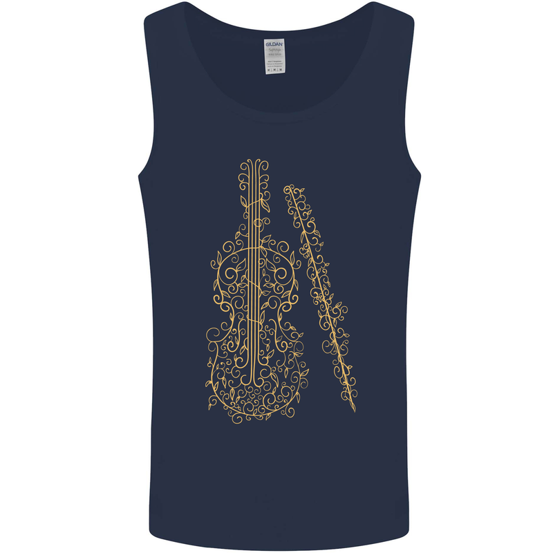 A Violin Cello Mens Vest Tank Top Navy Blue
