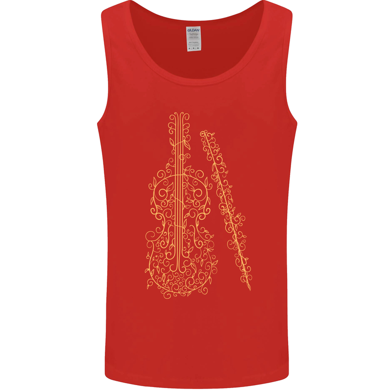 A Violin Cello Mens Vest Tank Top Red