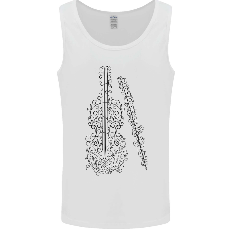 A Violin Cello Mens Vest Tank Top White