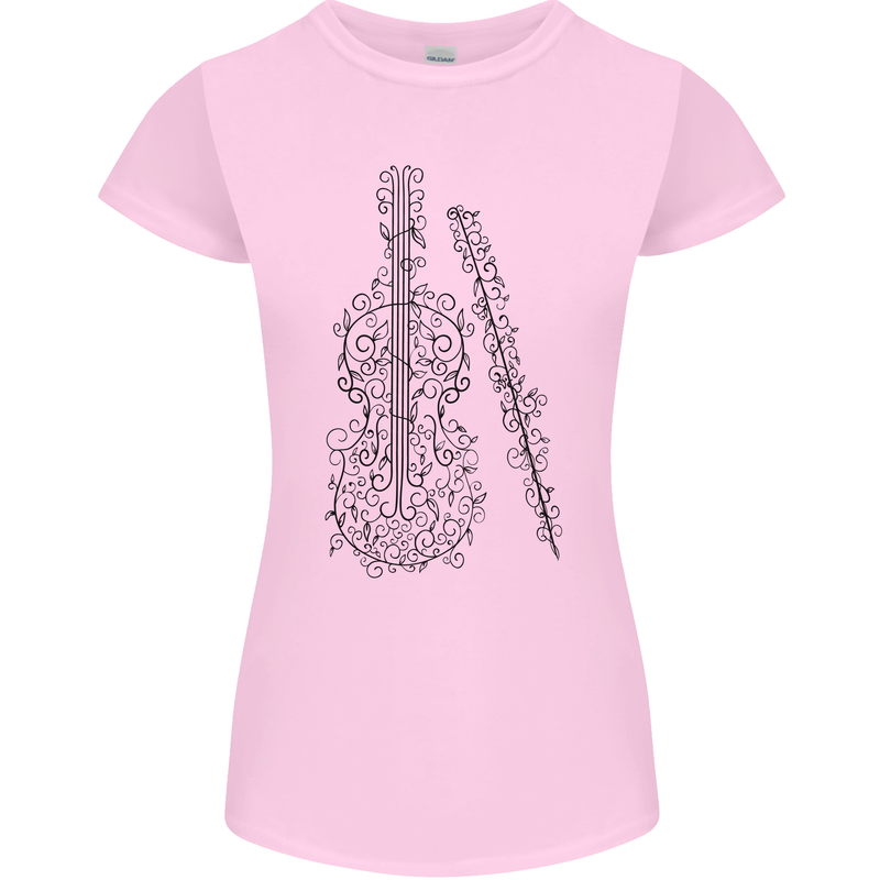 A Violin Cello Womens Petite Cut T-Shirt Light Pink
