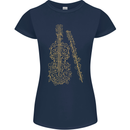 A Violin Cello Womens Petite Cut T-Shirt Navy Blue