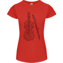 A Violin Cello Womens Petite Cut T-Shirt Red