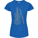 A Violin Cello Womens Petite Cut T-Shirt Royal Blue