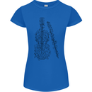 A Violin Cello Womens Petite Cut T-Shirt Royal Blue