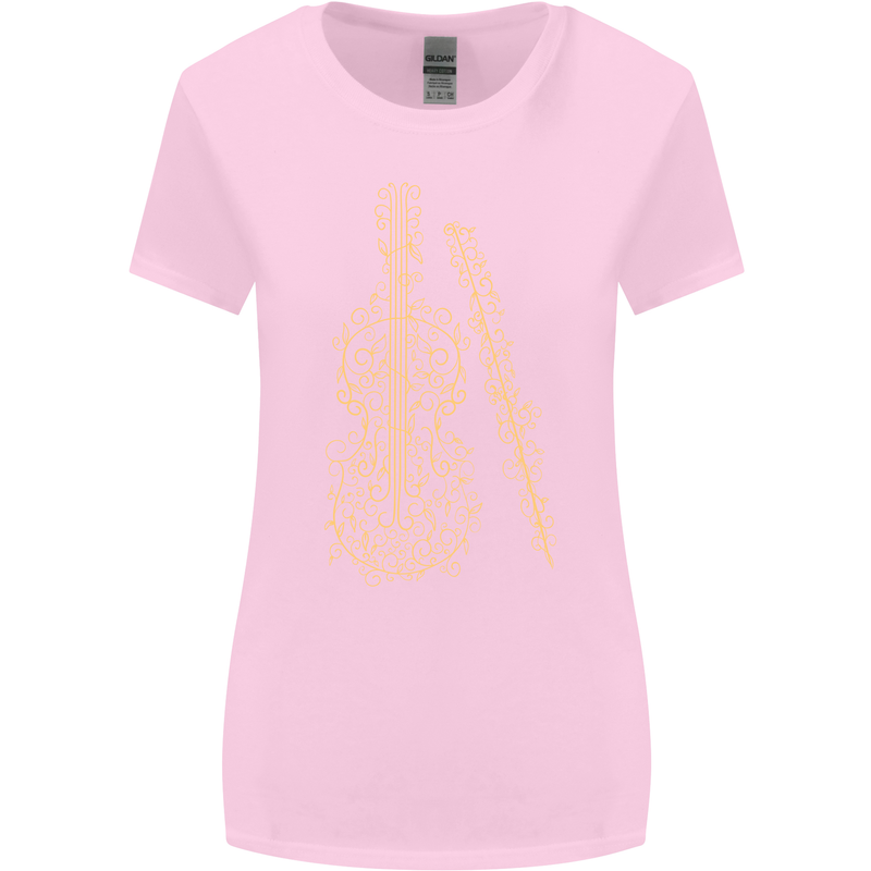 A Violin Cello Womens Wider Cut T-Shirt Light Pink